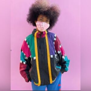 Vintage 80’s/90’s QS international color block windbreaker Size -Medium